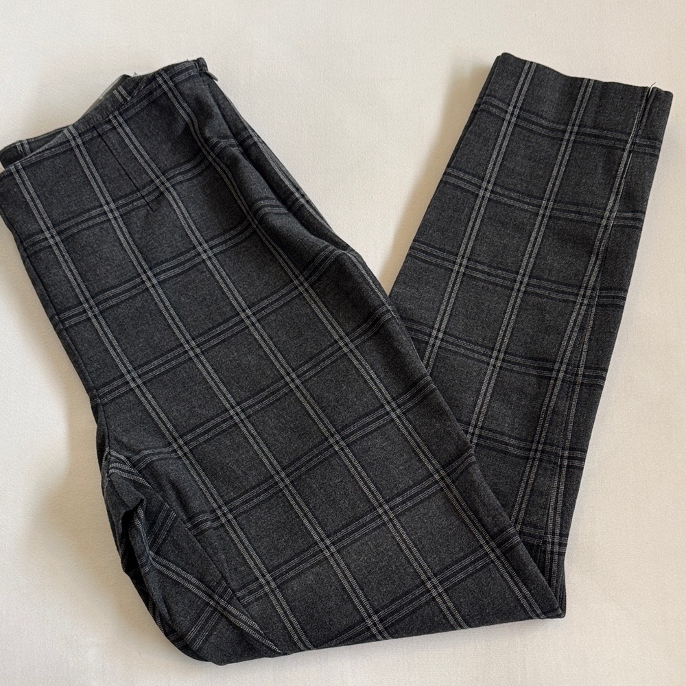 White House Black Market Charcoal Plaid Skinny Pants